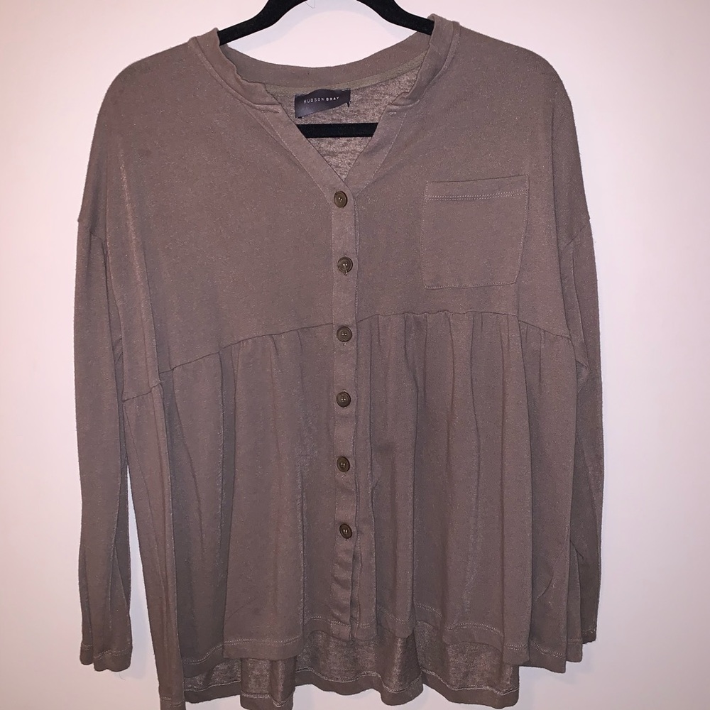 Brown Button Down Top from Dress Up
